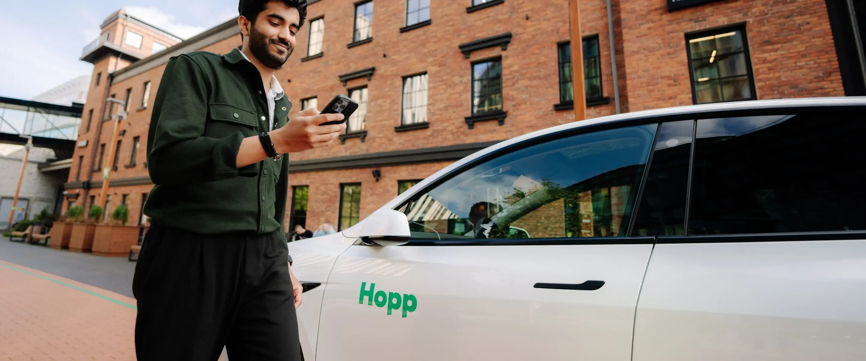 Woman riding in backseat